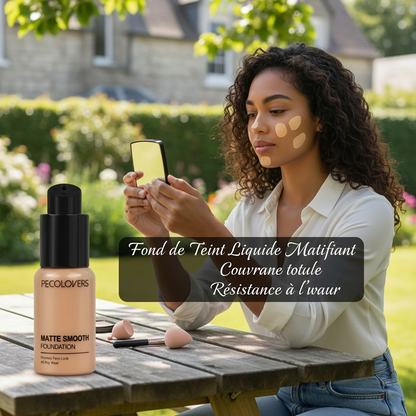 PECOLOVERS Matte Finish Liquid Foundation - Oil-Control, Waterproof, Full Coverage Concealer for All Skin Tones